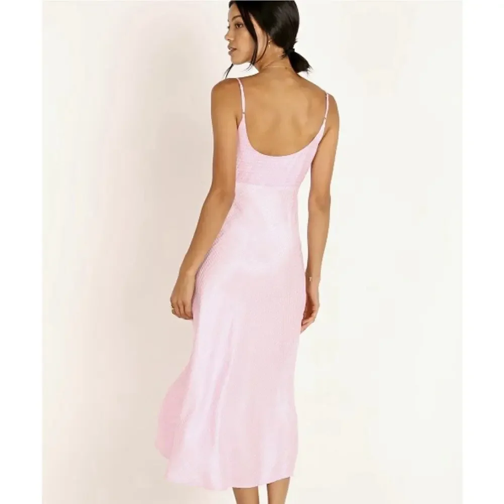 NWT ASTR The Label Women's Joan Strappy Midi Dress Size Medium Spring Pink - Picture 2 of 9